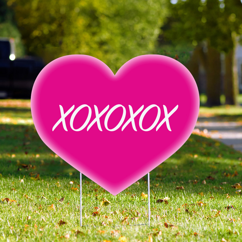 Pink Heart Yard Sign